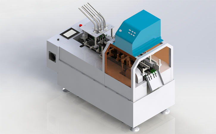 小紙盒連續折盒粘膠機三維模型圖